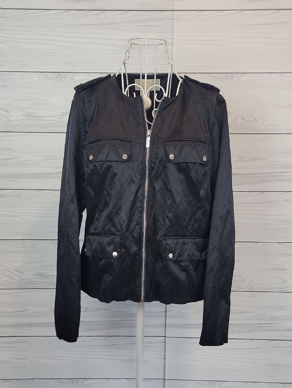 Women's Black Zip-Front Lightweight Jacket